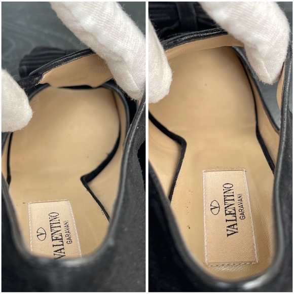 Valentino Garavani Black Suede Peep-Toe Stiletto Platform Pumps Size IT 38.5 - Picture 10 of 17